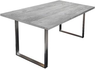 Esstisch STEEL Tisch in Betongrau mit Stahlfuß 160x90 cm