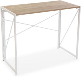 Versa 'Jack' Schreibtisch, Klappbar, Holz/ Metall weiß, 74 x 45 x 90 cm
