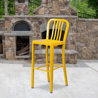 Flash Furniture Barhocker, Metall, gelb, 50. 8 x 39. 37 x 109. 22 cm