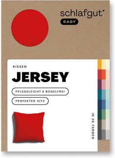 Schlafgut Kissenbezug EASY Jersey | Kissenbezug einzeln 80x80 cm | red-deep