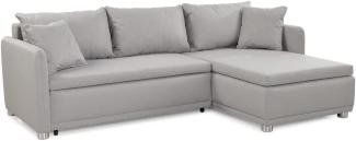 Sofa Wohnzimmer ca. 231 x 157 cm Microfaser Grau mit Bettfunktion ASTI