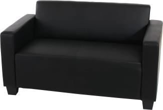 Modular 2er Sofa Couch Lyon Loungesofa Kunstleder 136cm ~ schwarz