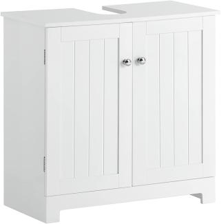 SoBuy BZR18-W Waschbeckenunterschrank Badschrank Waschtisch Unterschrank Badmöbel weiß BHT ca: 60x60x29cm