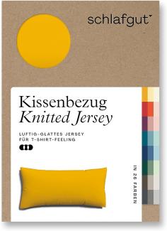 Schlafgut Knitted Jersey Bettwäsche | Kissenbezug einzeln 40x80 cm | yellow-deep