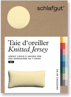 Schlafgut Knitted Jersey Bettwäsche | Kissenbezug einzeln 80x80 cm | yellow-mid