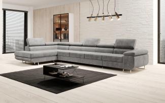 Designer Sofa Maxi mit Schlaf und Klappfunktion Grau Links