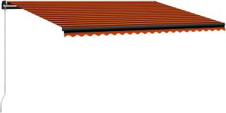 Einziehbare Markise Handbetrieben 500×300 cm Orange und Braun