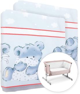 Baby Comfort Spannbetttuch für Kinderbett, 100 % Baumwolle, für 83 x 50 cm, Mika-Grau, 2 Stück
