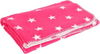 Yogilino Babydecke, 75 x 100 cm, pink mit weißen Sternen