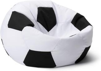 Lumaland Fußball Sitzsack - 170l - Ø: 90 cm - Schwarz/Weiß