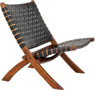 Lounge Leder Klapp-Stuhl ANO schwarz Design