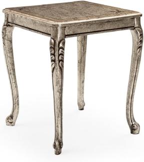 Casa Padrino Luxus Barock Beistelltisch Antik Silber - Quadratischer Massivholz Tisch im Barockstil - Luxus Wohnzimmer Möbel im Barockstil - Barock Möbel - Edel & Prunkvoll