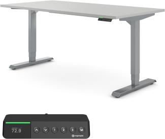 Desktopia Pro X - Elektrisch höhenverstellbarer Schreibtisch / Ergonomischer Tisch mit Memory-Funktion, 7 Jahre Garantie - (Grau, 120x80 cm, Gestell Grau)