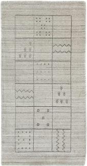 Morgenland Gabbeh Teppich - Loribaft Indus - 140 x 70 cm - silber