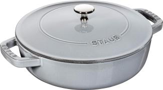 Staub 24 cm Bratpfanne mit zwei Griffen aus Gusseisen mit Deckel