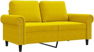 2-Sitzer-Sofa Gelb 120 cm Samt (Farbe: Gelb)