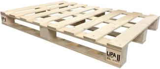 LIPA Palettenbett Bett Holz Massivholzbett 90 100 120 140 160 180 200 x 200cm, Palettenmöbel hergestellt in BRD (180 x 200cm)
