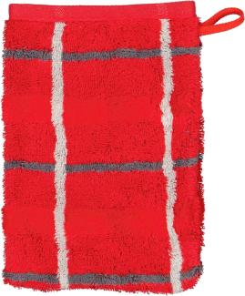 Cawö Handtücher Noblesse Square Karo 1079 | Waschhandschuh 16x22 cm | rot