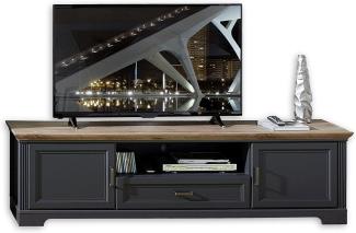 JASMIN TV-Lowboard in Artisan Eiche Optik, Graphit - TV Schrank mit Schublade und viel Stauraum für Ihr Wohnzimmer im Landhausstil - 193 x 54 x 51 cm (B/H/T)