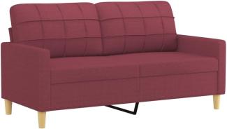 2-Sitzer-Sofa Weinrot 140 cm Stoff (Farbe: Rot)