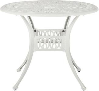 Gartentisch weiß Aluminium ⌀ 90 cm ANCONA