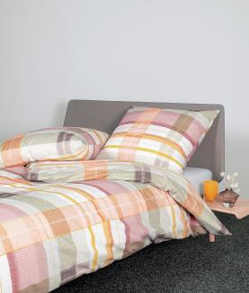 Bettwäsche Deluxe Premium, Traumschloss, Seersucker, 2 teilig, Streifen, rosa,grün,orange