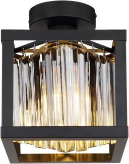 Globo Deckenleuchte Deckenlampe Wohnzimmer Flur Metall schwarz Kristalle 15697D