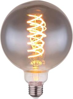 LED 8W Leuchtmittel, Glas, rauchfarben, warmweiß, DxH 12,5x17,7 cm