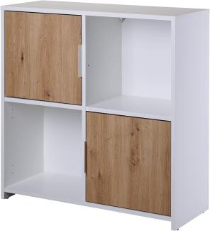 Regal Bücherregal PEPETO 2TW mit 2 Türen Optik: Weiß / Artisan Eiche