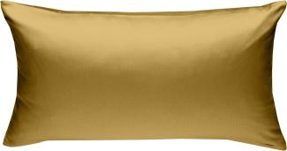 Mako Interlock Jersey Bettwäsche "Ina" uni/einfarbig gold Kissenbezug 40x80