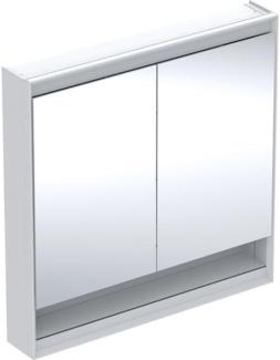 Geberit ONE Spiegelschrank mit ComfortLight, 2 Türen, Aufputzmontage, mit Nische, 75x90x15cm, 505.832.00, Farbe: Aluminium eloxiert - 505.832.00.1