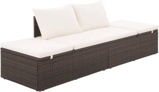 Gartenbett Braun 195×60 cm Poly Rattan