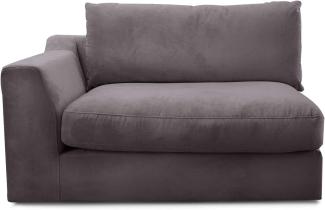CAVADORE Sofa-Modul "Fiona"mit Armteil links / individuell kombinierbar als Ecksofa, Big Sofa oder Wohnlandschaft / 138 x 90 x 112 / Webstoff grau