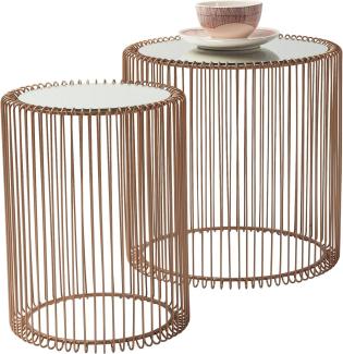 Kare Design Beistelltisch Wire Copper (2/Set) Ø44cm, 46x45x45cm