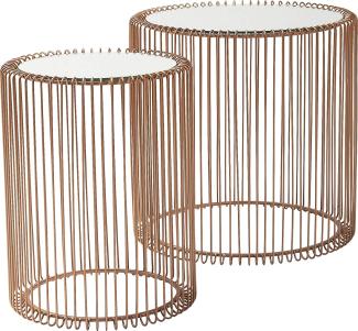 Kare Design Beistelltisch Wire Copper (2/Set) Ø44cm, 46x45x45cm