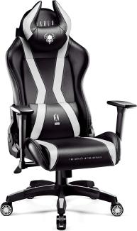 Diablo X-Horn 2. 0 Gaming Stuhl Bürostuhl Gamer Chair Schreibtischstuhl 3D Armlehnen Ergonomisches Design Nacken/- Lendenkissen Kunstleder Wippfunktion Schwarz-Weiß King (XL)