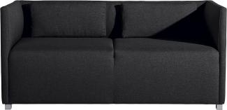 Equal Sofa 2-Sitzer Flachgewebe Graphit Metallfuß pulverbeschichtet
