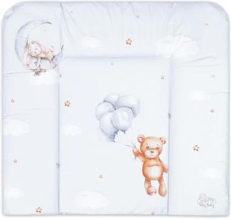 Wickelauflage Wickelkommode Auflage Baby 85 x 72 cm - Wickelmatte Wickeltischauflage Wasserfest Wickelunterlage Weich Teddybären B