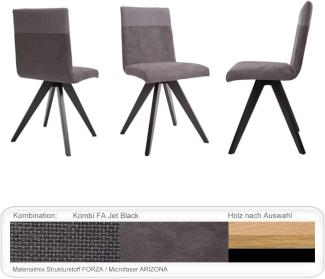4x Stuhl Gelia Varianten Polsterstuhl Massivholzstuhl Esszimmerstuhl Buche schwarz lackiert, Kombi FA Beluga