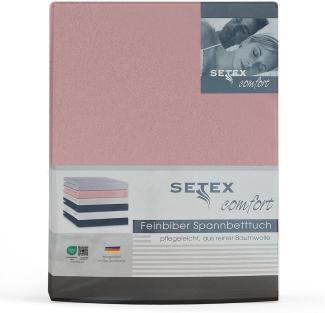 SETEX Feinbiber Spannbettlaken, 180 x 200 cm großes Spannbetttuch, 100 % Baumwolle, Bettlaken in Altrosa
