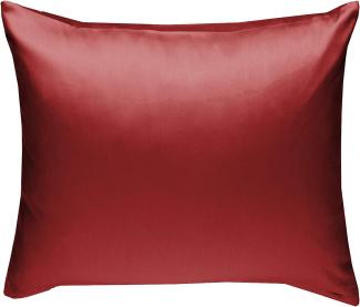 Bettwaesche-mit-Stil Mako-Satin / Baumwollsatin Bettwäsche uni / einfarbig rot Kissenbezug 40x40 cm