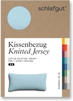 Schlafgut Knitted Jersey Bettwäsche | Kissenbezug einzeln 40x80 cm | blue-light