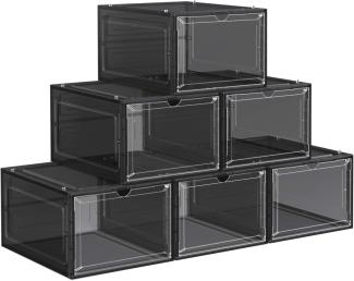 SONGMICS Schuhbox Schuh-Organizer (6 St), aus Kunststoff, durchsichtig