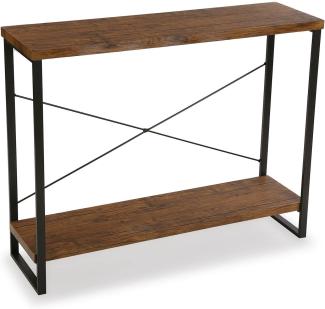 Versa Taline Schmales Möbelstück für den Eingangsbereich oder Flur, Moderner Konsolentisch, Maßnahmen (H x L x B) 80 x 30 x 100 cm, Holz und Metall, Farbe: Schwarz