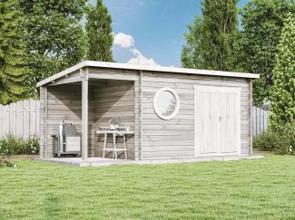 Alpholz Holz Gartenhaus Maria-Rondo 44 C | Natur | 550x275x220 cm