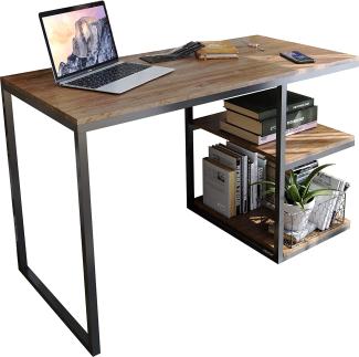 Domando Schreibtisch Capoliveri Modern für Büro Breite 120cm, Metallgestell pulverbeschichtet in Schwarz und Eiche Stirling