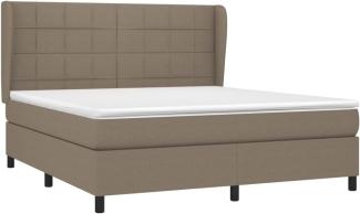 vidaXL Boxspringbett mit Matratze Taupe 180x200 cm Stoff