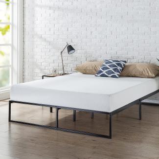 ZINUS Lorelai Plattformbett aus Metall, 31 cm | Stahllattenrost | Stauraum unter dem Bett | Einfache Montage | 180 x 200 cm | Schwarz