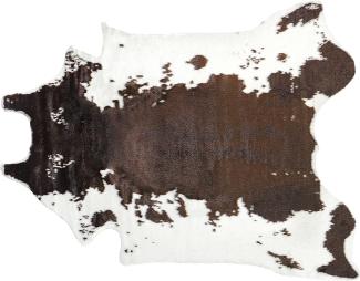 Kunstfell-Teppich Kuh weiß braun 130 x 170 cm BOGONG