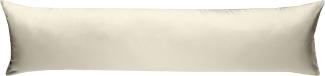 Mako-Satin Seitenschläferkissen Bezug uni / einfarbig natur (beige) 40x145 cm von Bettwaesche-mit-Stil